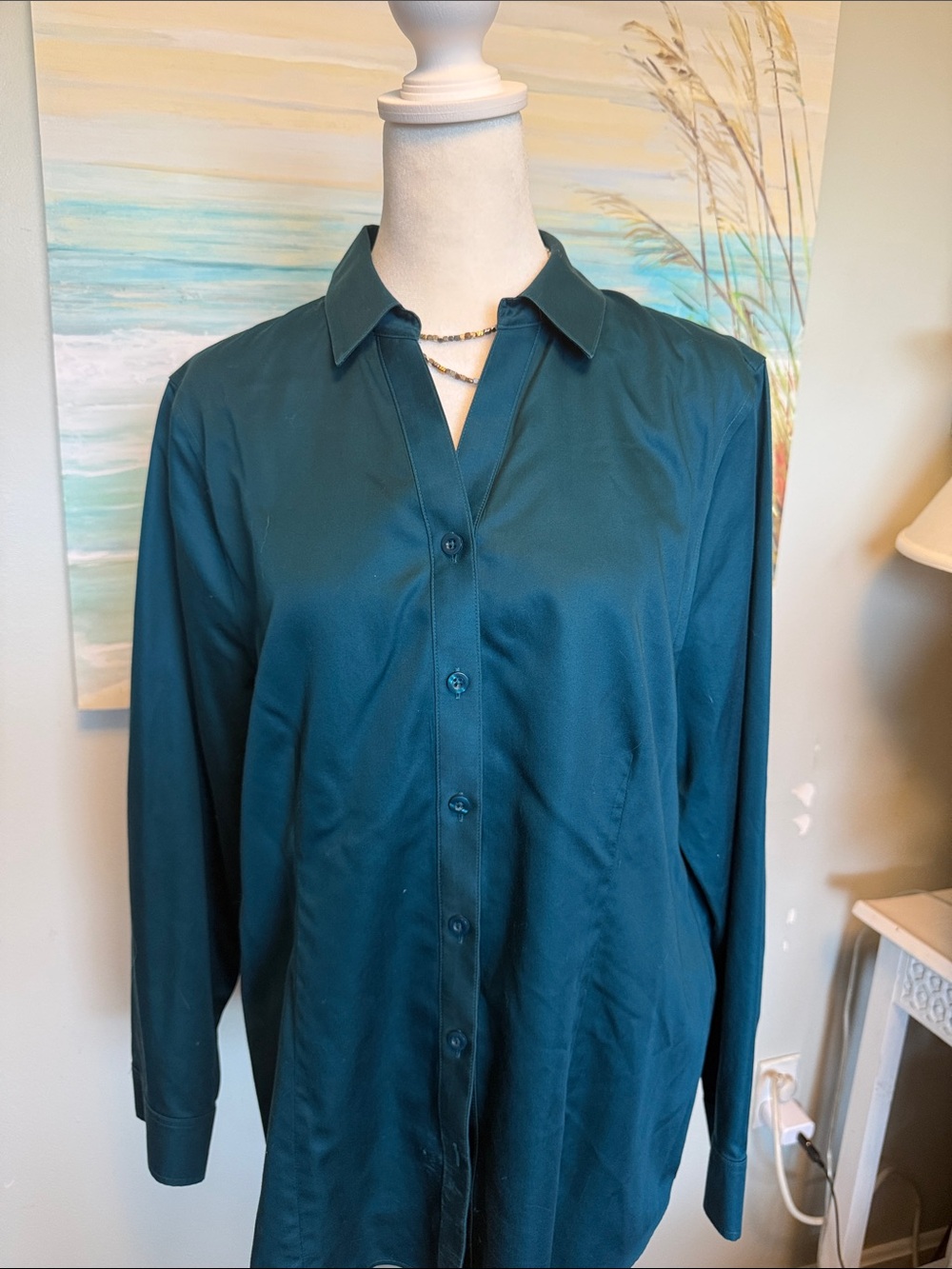 Chico's Teal Green Button-Down Shirt